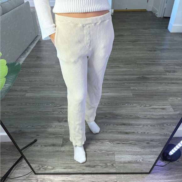 Cream Waffle Sweatpants - Picture 2 of 5